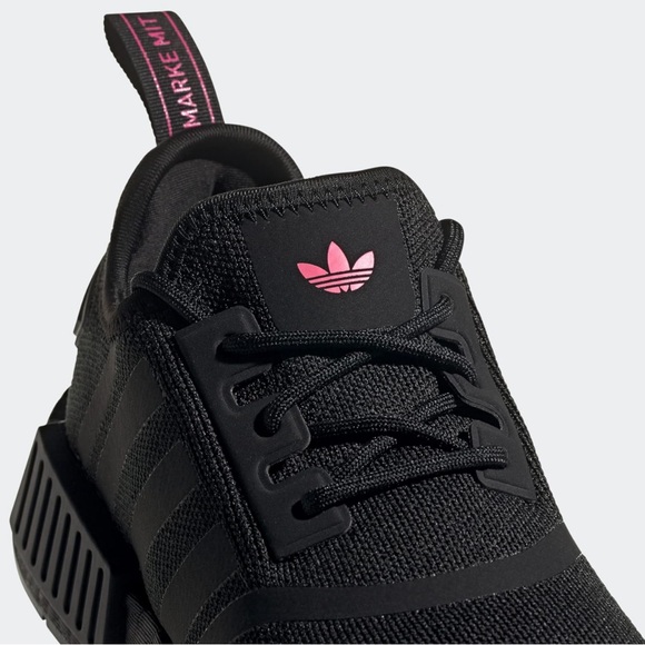 NEW WITH BOX! Adidas NMD R1 Primeblue All Black Womens Shoes size 5.5 - Picture 14 of 14